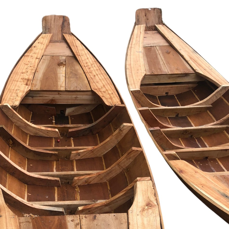 Wholesale Customize Handmade Natural Wooden Rowing Boat Many Sizes Bamboo Material Fishing Lake Outdoor Activities Made Vietnam