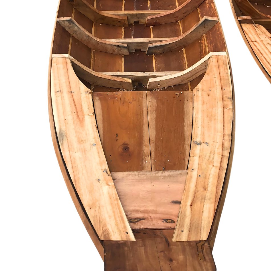 Wholesale Customize Handmade Natural Wooden Rowing Boat Many Sizes Bamboo Material Fishing Lake Outdoor Activities Made Vietnam