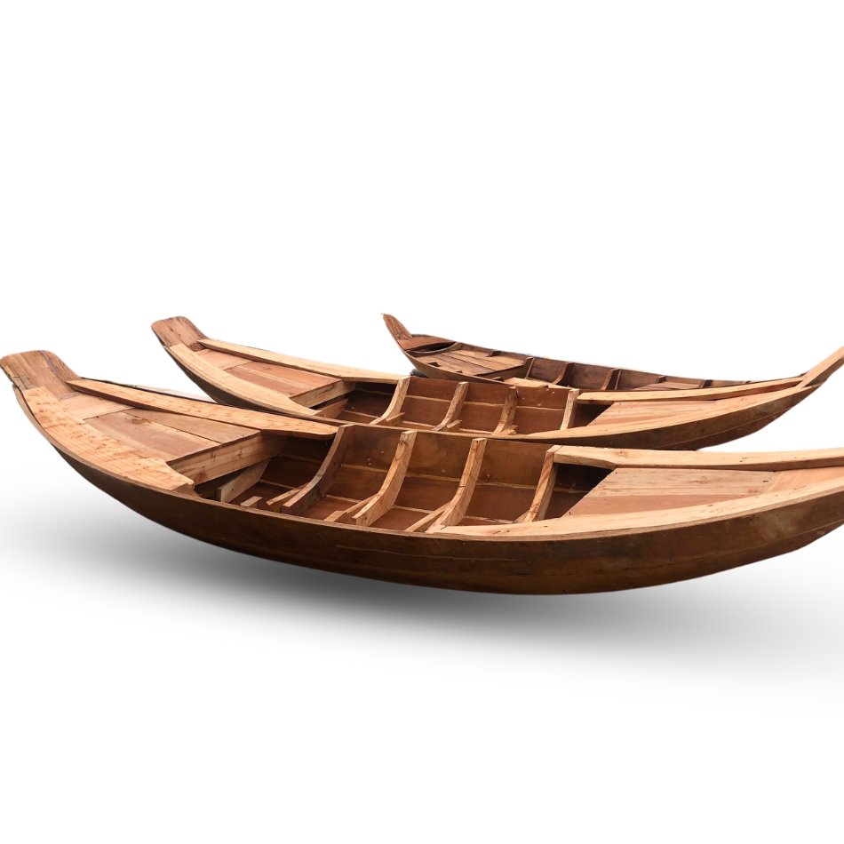 Wholesale Customize Handmade Natural Wooden Rowing Boat Many Sizes Bamboo Material Fishing Lake Outdoor Activities Made Vietnam