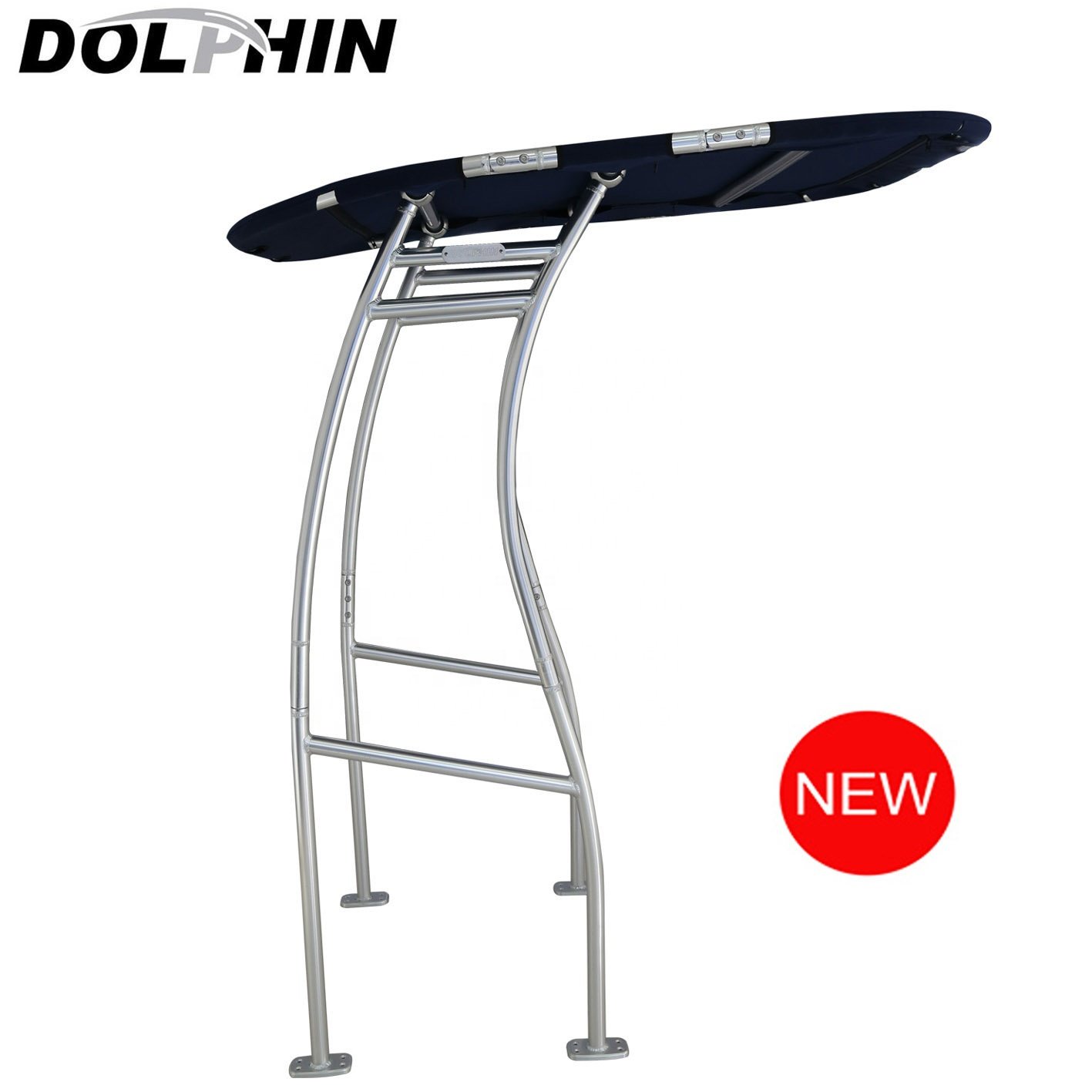 Dolphin Pro Plus Center Console Boat T Top Aluminum Anodized Frame With Black or Navy Blue Canopy 2024 Version