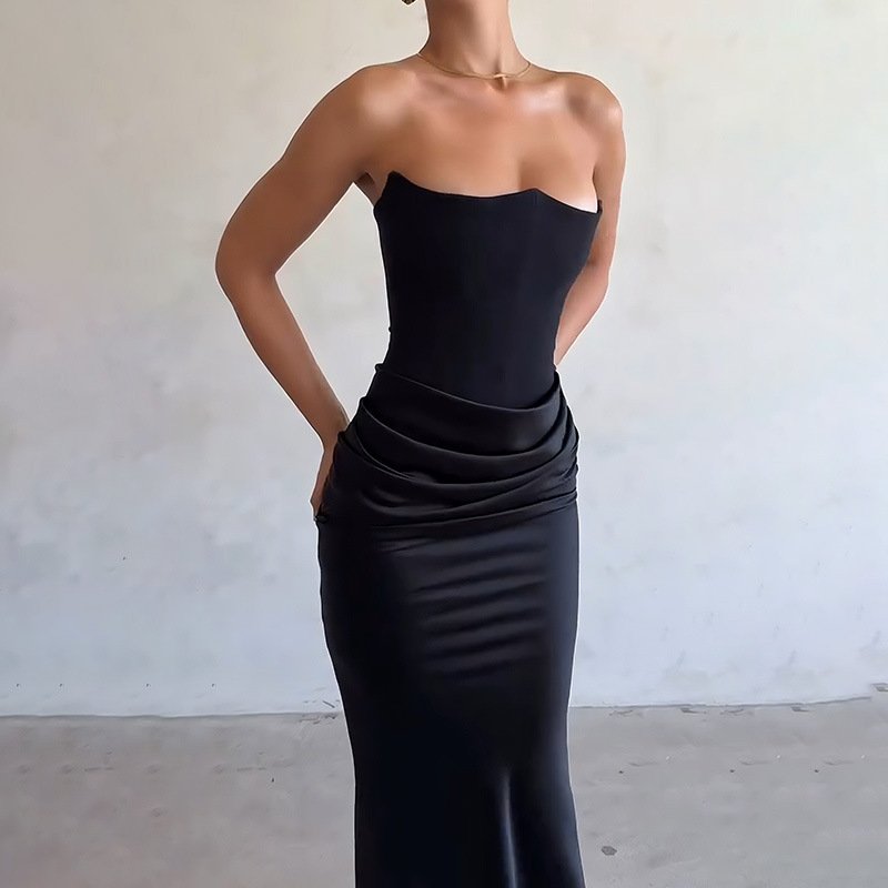 Women's New Arrival Party Tube Maxi Dresses Elegant Bone Corset Evening Long Dress