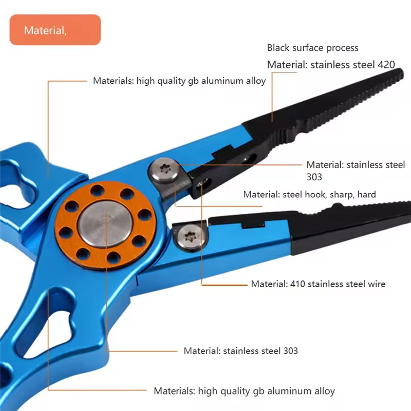 Fishing Line Cutter Aluminum Alloy Fishing Hook Remover Multifunctional Fish Controller Tongs for Outdoor Bass Fishing Pliers