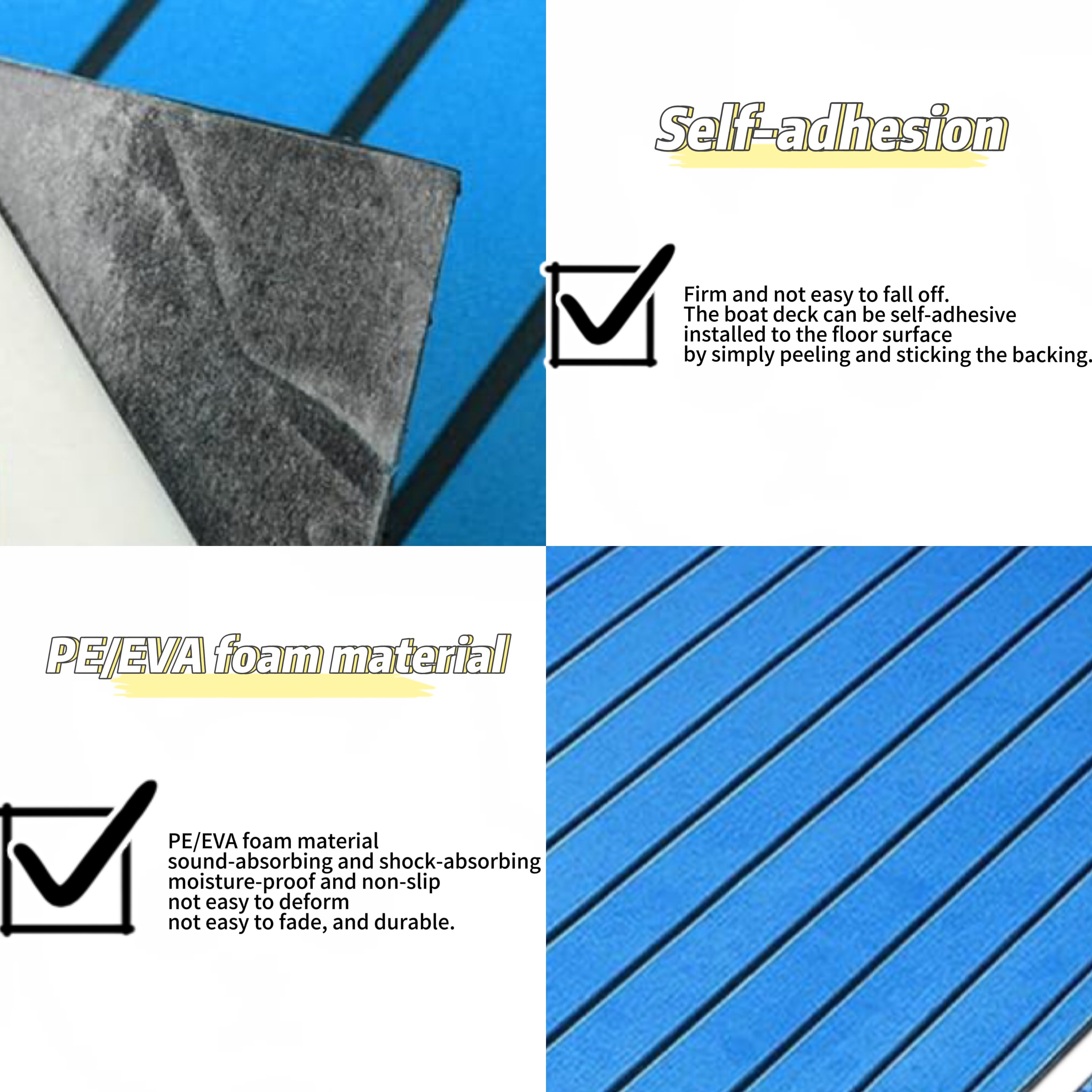 Durable EVA Synthetic Teak Brushed Outdoor Boat Yacht Decking Foam Carpet Waterproof Marine Foam Deck Covering for Multiple Uses
