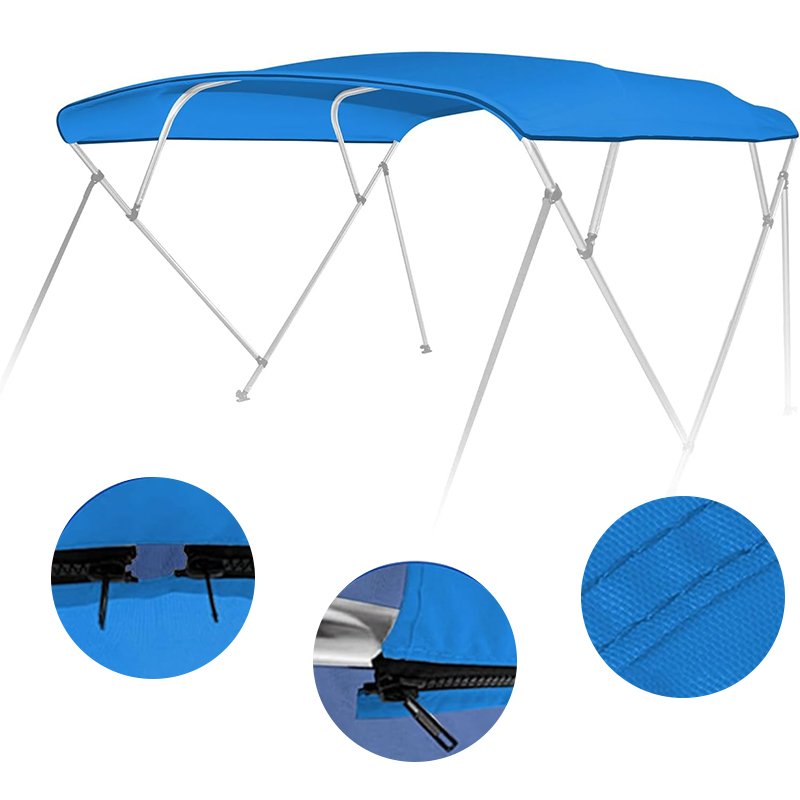 3/4 Bow Aluminum Bimini Top Marine Grade Durable 300D Polyester UV Cover Boat UV Resisting Bimini Top for Boat