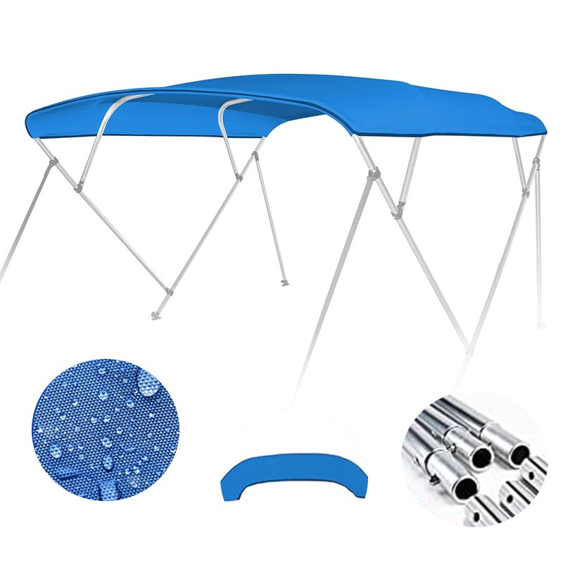 3/4 Bow Aluminum Bimini Top Marine Grade Durable 300D Polyester UV Cover Boat UV Resisting Bimini Top for Boat