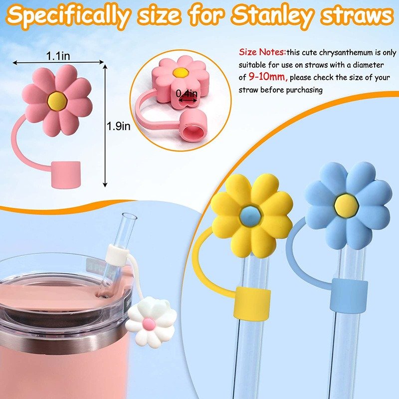 Wholesale Cute Animal Silicone Straw Toppers Reusable Splash Proof Drinking Straw Cover Protector Bar Including Cup Box
