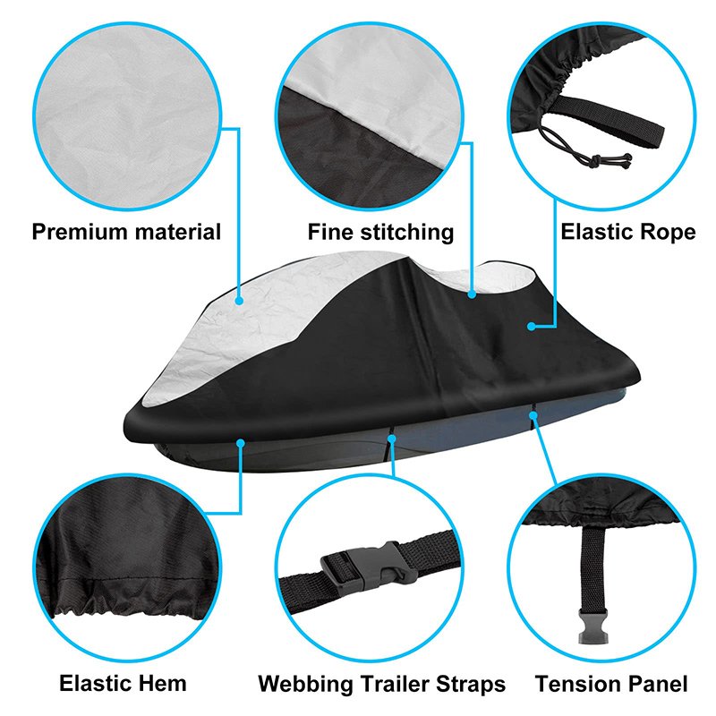Trailerable Jet Ski Cover,Waterproof Heavy Duty 210D UV Resistant Replacement Cover for Sea-Doo Yamaha Kawasaki