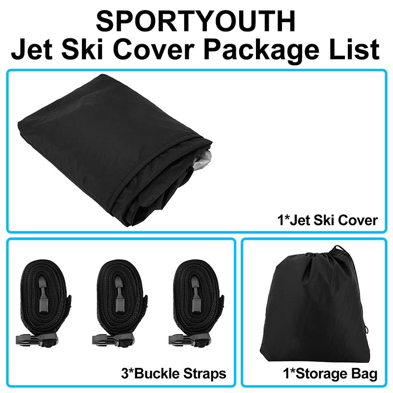 Trailerable Jet Ski Cover,Waterproof Heavy Duty 210D UV Resistant Replacement Cover for Sea-Doo Yamaha Kawasaki