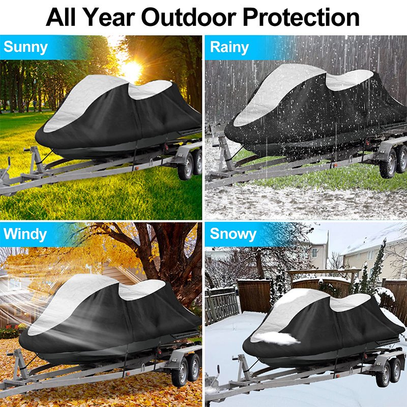 Trailerable Jet Ski Cover,Waterproof Heavy Duty 210D UV Resistant Replacement Cover for Sea-Doo Yamaha Kawasaki