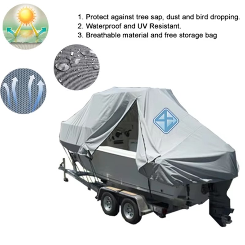 Wholesale High Quality Marine Grade Polyester Boat Shade Covers UV Proof Outdoor Boat Cover Waterproof
