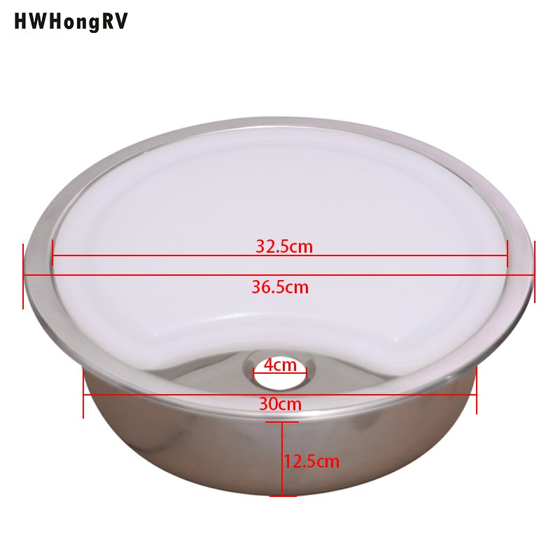 High Quality RV Steel Round Kitchen Sink with Cutting Board Cover Plate Sport Seat Type RV Retrofitting Accessories