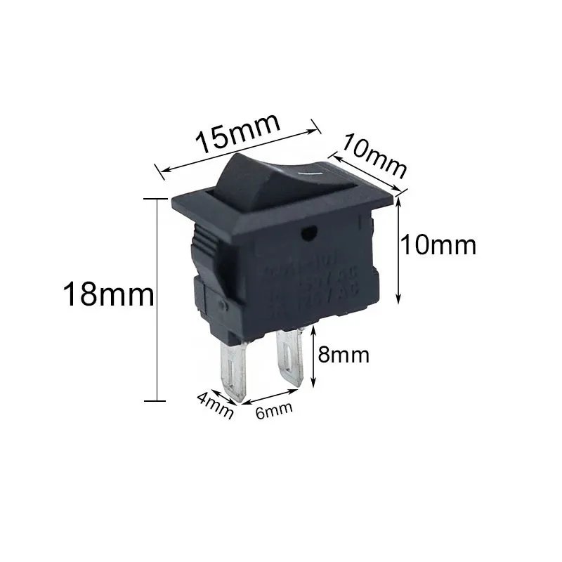 Electrical KCD1-101 on OFF Rocker Switch T85 2 PIN Mini Switch