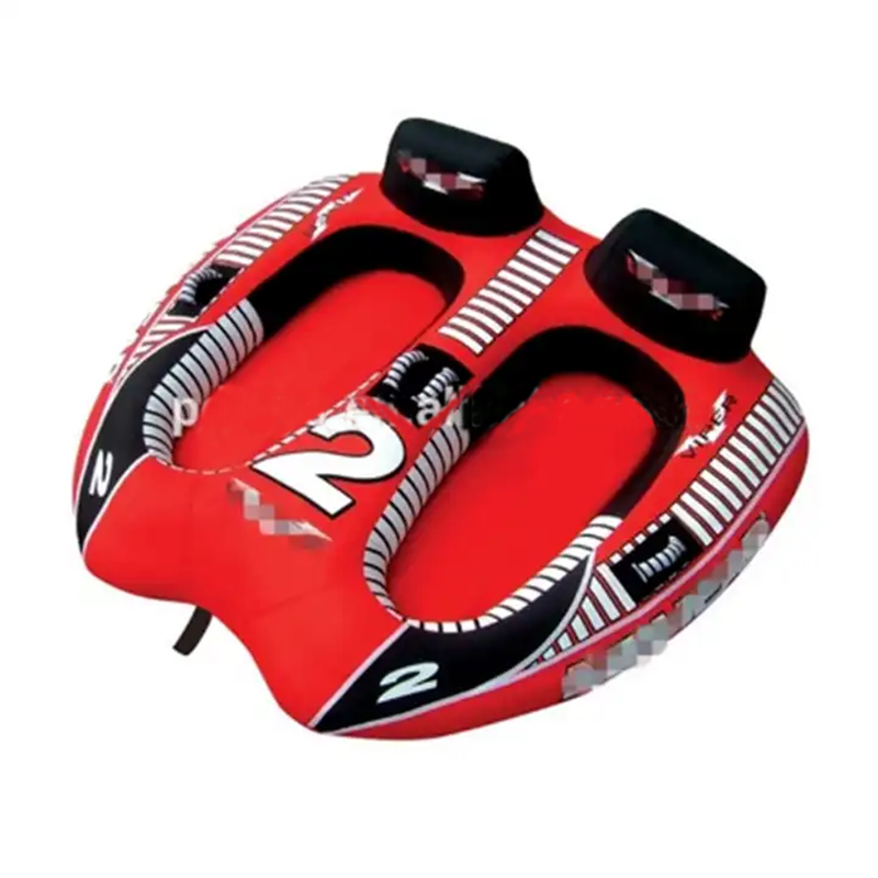 Wholesale 2 Person Factory Towable Tube Inflatable Water Ski Sports PVC Nylon Cover Inflatable Towable Water Tube for Boat
