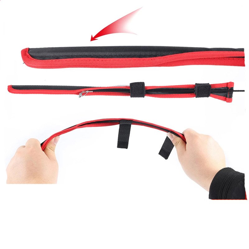 Custom Polyester Fishing Rod Cover With Strap Fishingrod Tip Cap With Magic Tape Bandage Strap Fishing Pole Protection Sleeve