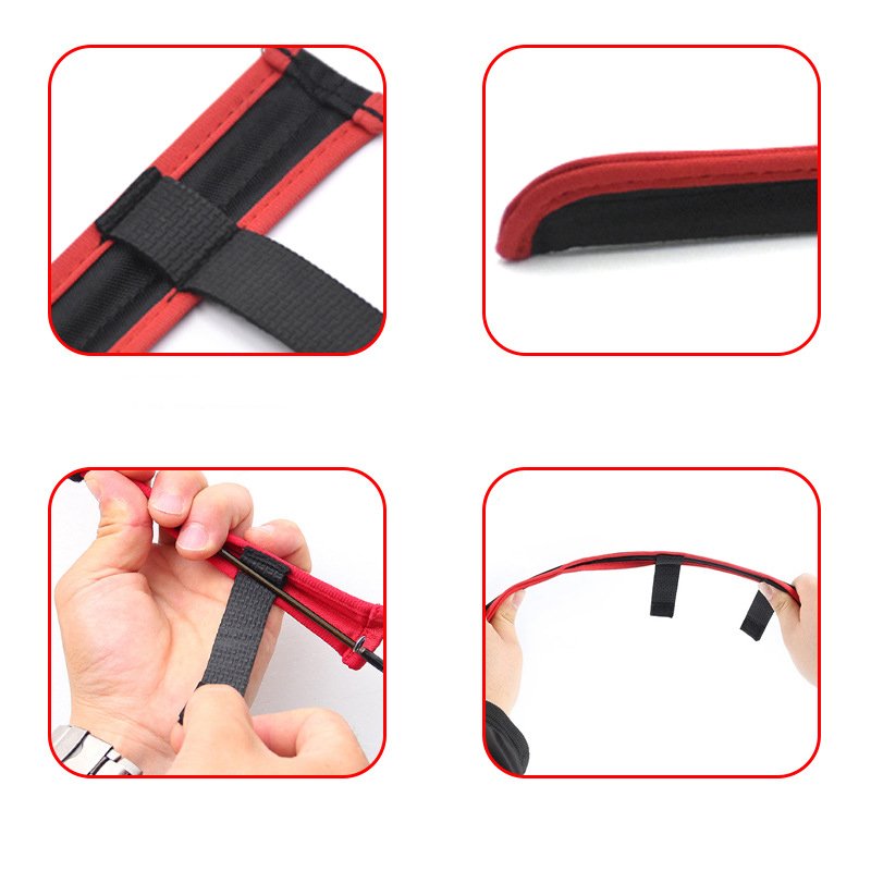 Custom Polyester Fishing Rod Cover With Strap Fishingrod Tip Cap With Magic Tape Bandage Strap Fishing Pole Protection Sleeve