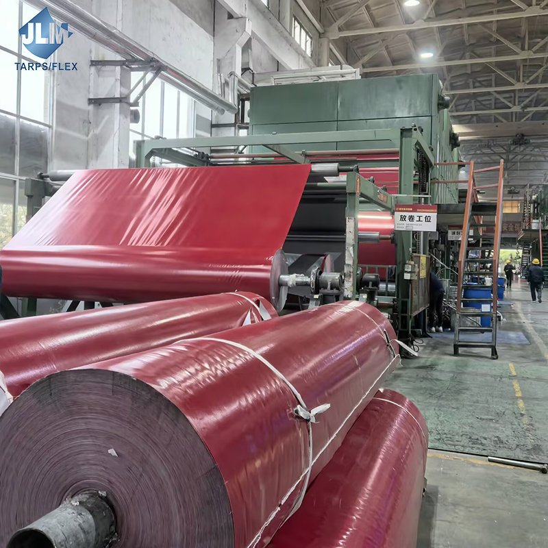 China Factory Custom Printed Logo PVC Tarpaulins Material for Truck Cover Side Curtain Tarpaulin Fabric