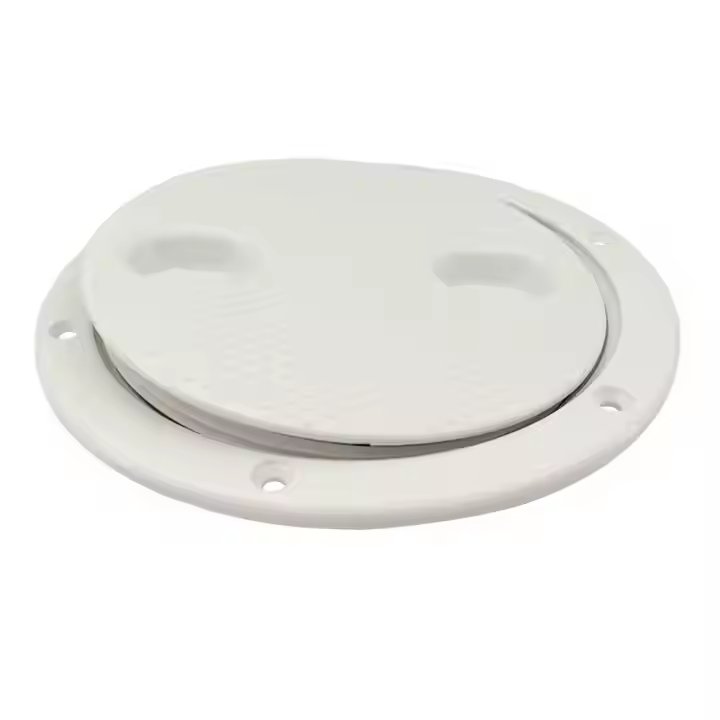 Yacht Marine White ABS Round 6-inch Two-Hole Deck Plate Hatch
