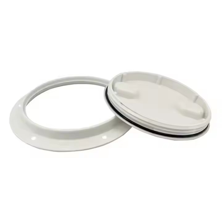 Yacht Marine White ABS Round 6-inch Two-Hole Deck Plate Hatch