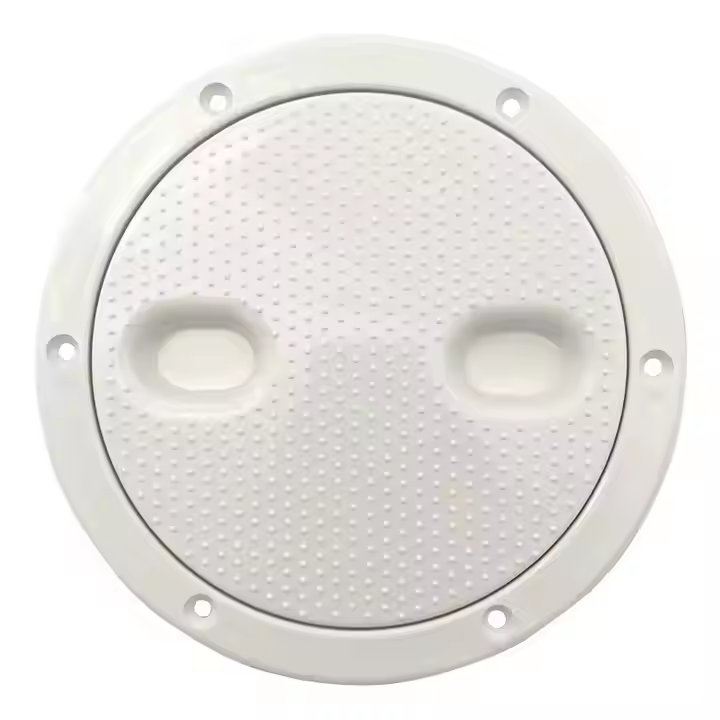 Yacht Marine White ABS Round 6-inch Two-Hole Deck Plate Hatch