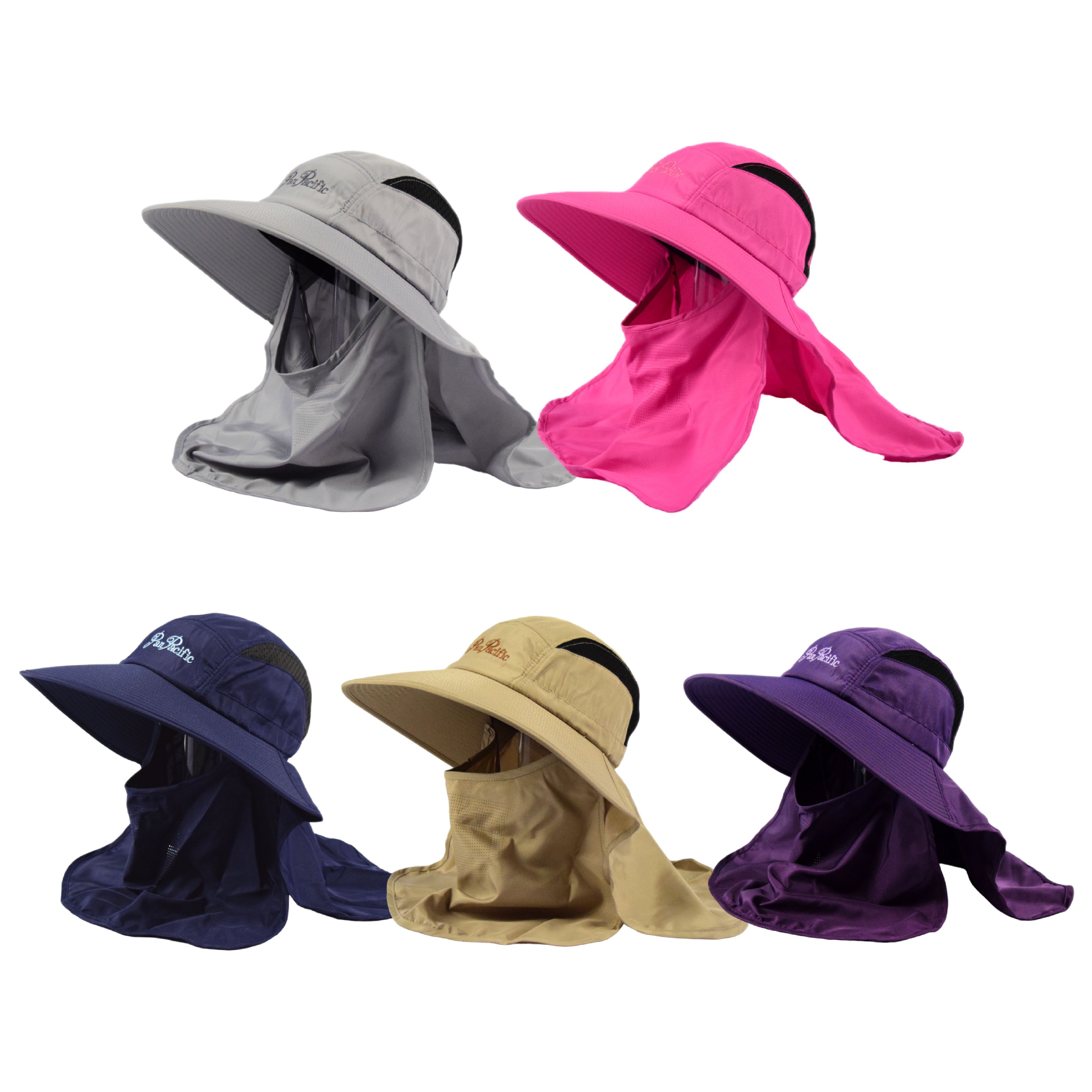 Adjustable Breathable Face Cover Hat Outdoor Hiking Trekking Hunting Camping Wide Brim Polyester Hat With Neck Flap