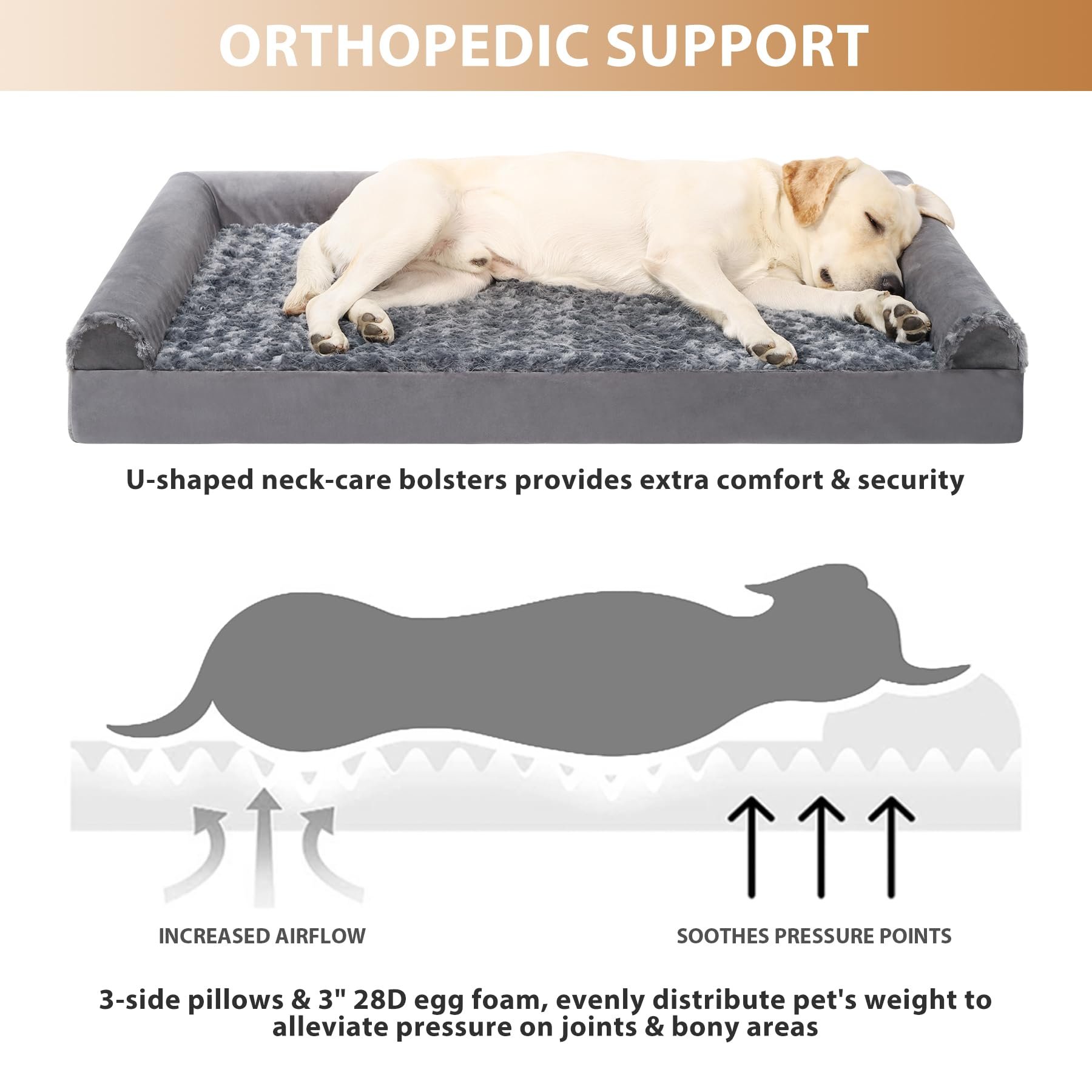 Detachable Removable Rose Fleece Dutch Velvet Cover 3D Sponge Large Dog Bed Luxury Pet Bed for Large Dog Couch