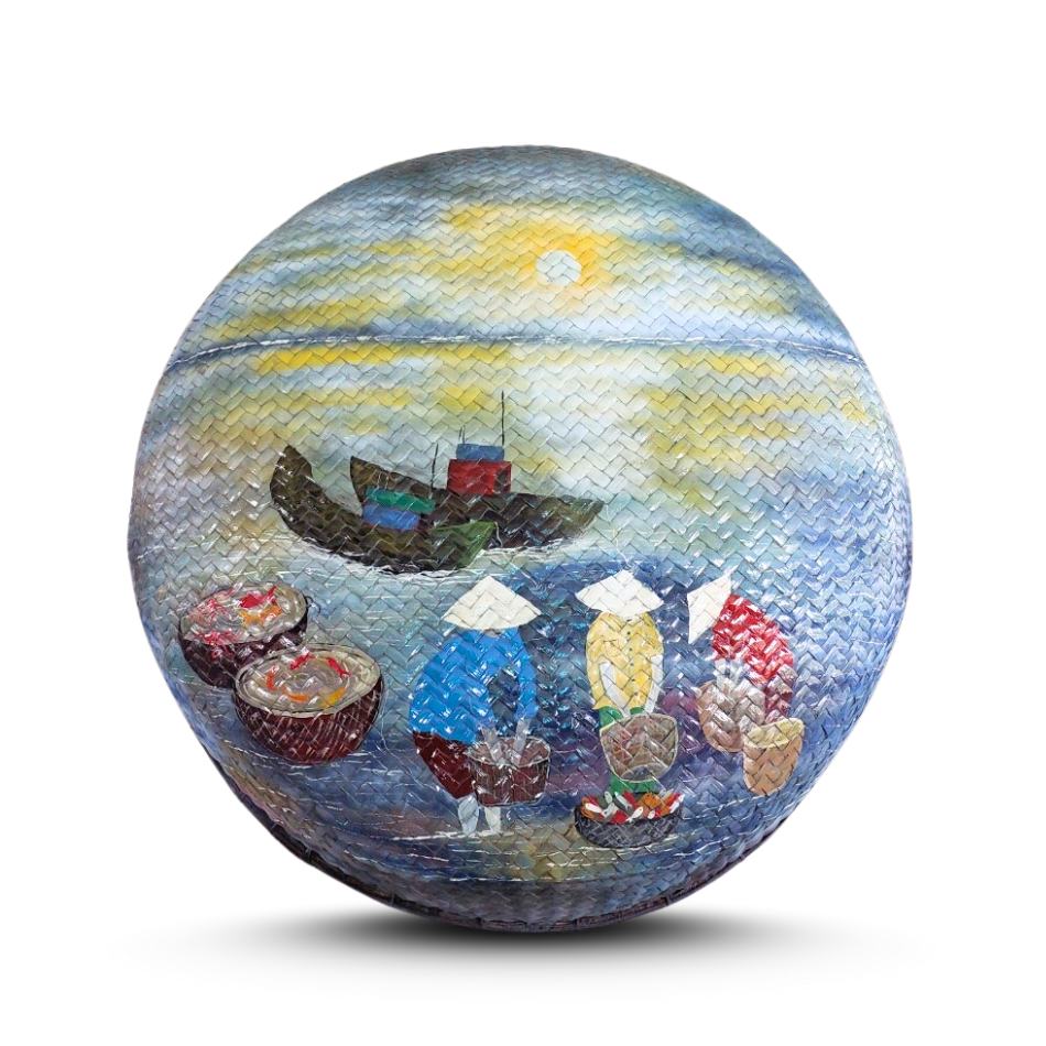 Wholesale Customized Coracle Boat Competitive Price Vietnam's Waterplay Crafts Accessories Wood Hull Fishing Rowing Decoration