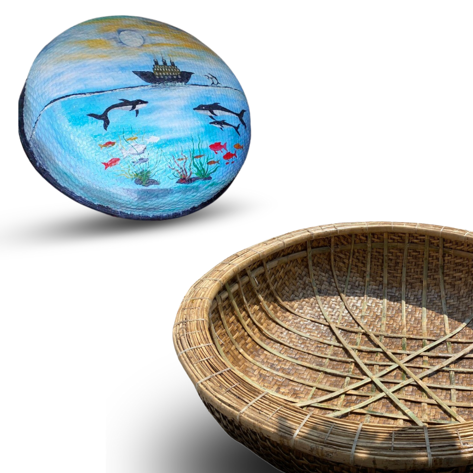 Wholesale Customized Coracle Boat Competitive Price Vietnam's Waterplay Crafts Accessories Wood Hull Fishing Rowing Decoration