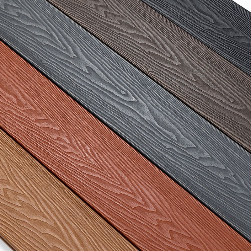 WPC Embossed Grain Decking Solid Waterproof Wooden Laminated Flooring Outdoor Plastic Deck Floor Covering with High Quality