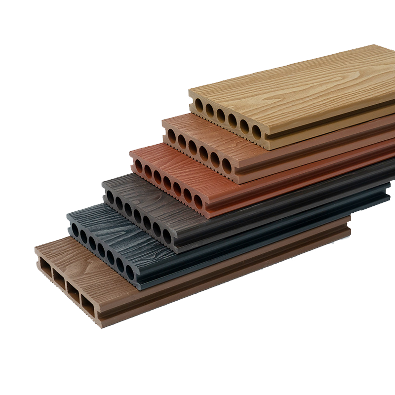 WPC Embossed Grain Decking Solid Waterproof Wooden Laminated Flooring Outdoor Plastic Deck Floor Covering with High Quality