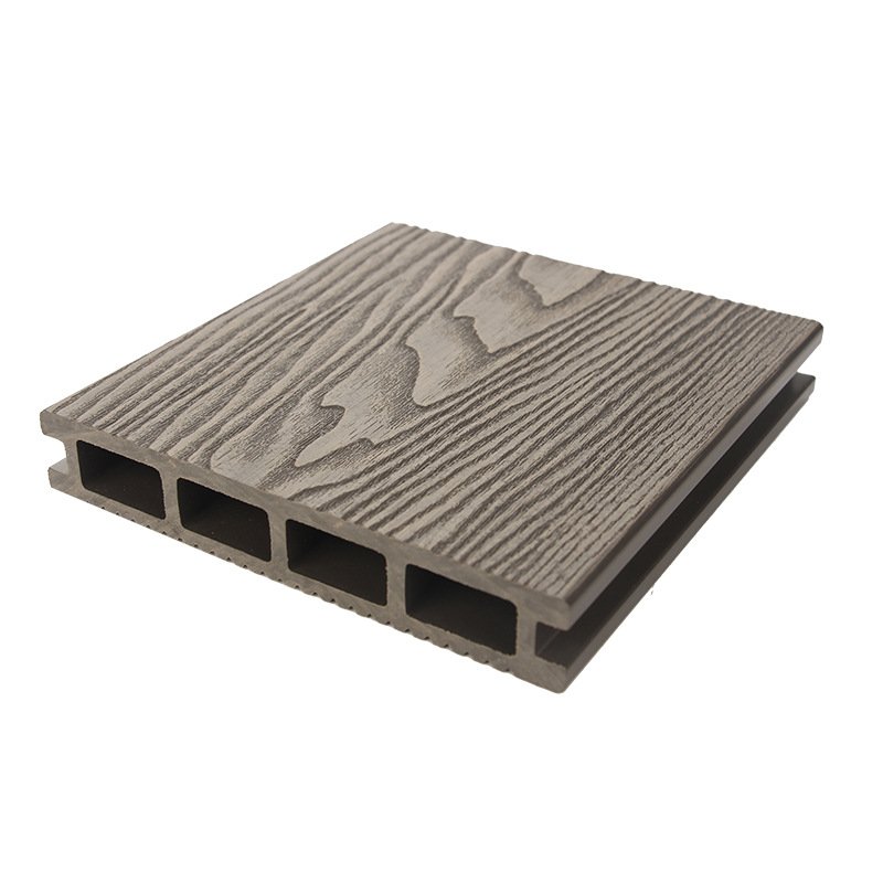 WPC Embossed Grain Decking Solid Waterproof Wooden Laminated Flooring Outdoor Plastic Deck Floor Covering with High Quality