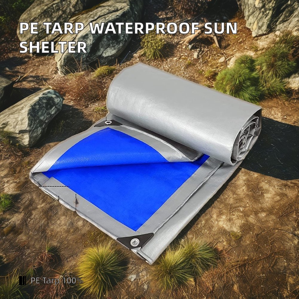 PE Tarpaulin Waterproof Outdoor Garden Shelter Plants Car Truck Boat-Rainproof Cover Luggage Boys' Craft Girls' Upholstery Sun