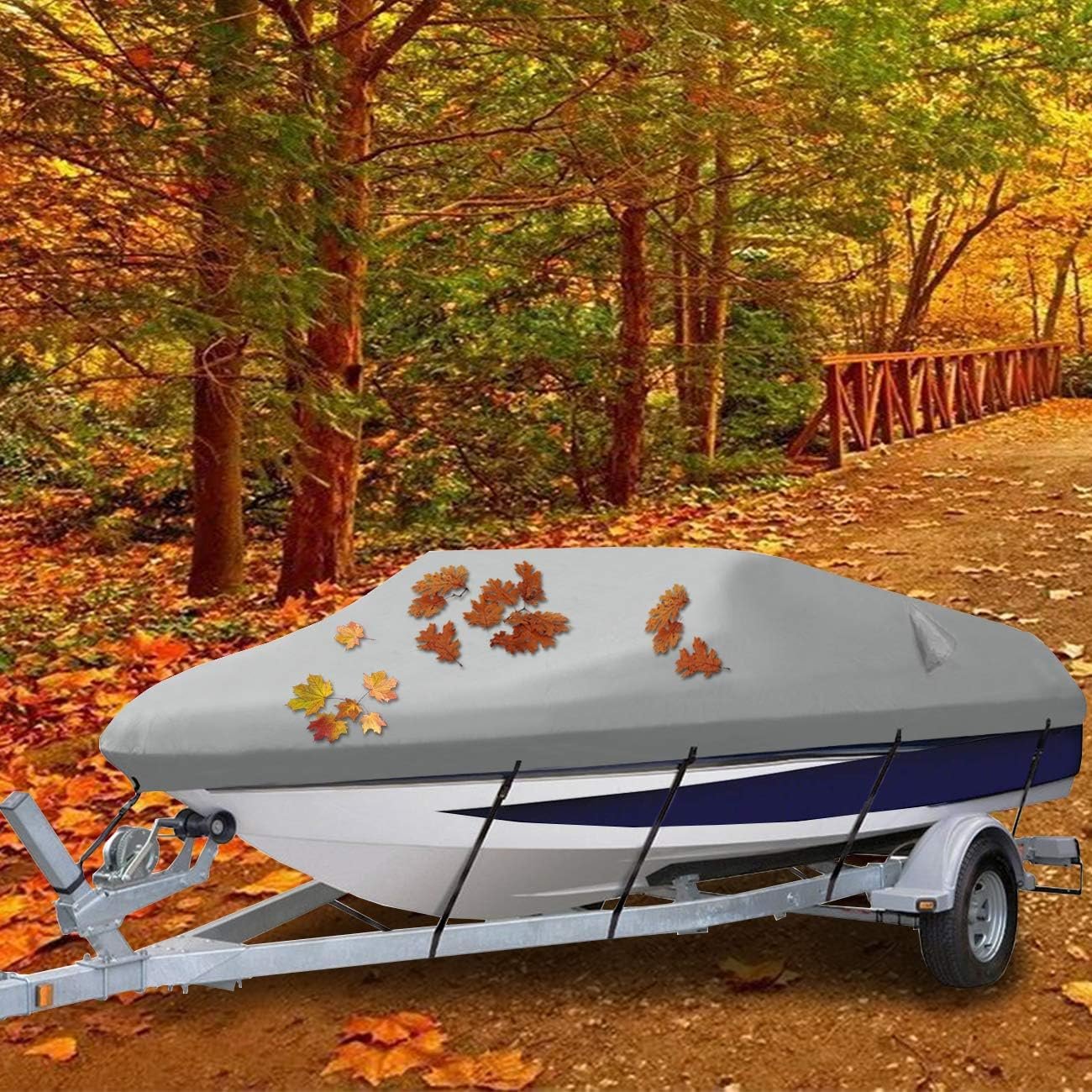 20-22ft Heavy Duty Boat Covers Marine Grade Canvas 600D Oxford Waterproof Boat Cover