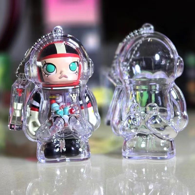 Acrylic Keychain Designer Toys Dust Cover Integration Transparent Blind Case Organizer Molly Space Protector