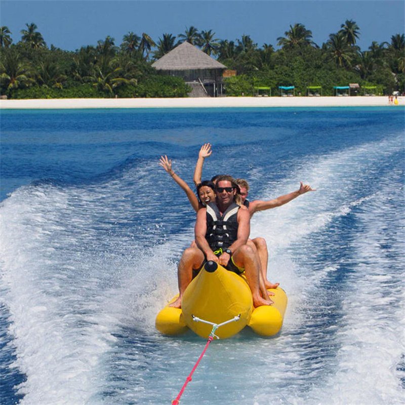 HIFUN Customized Inflatable Banana Towable Tubes for Boat Banana Boat 6 Seaters Double Tube