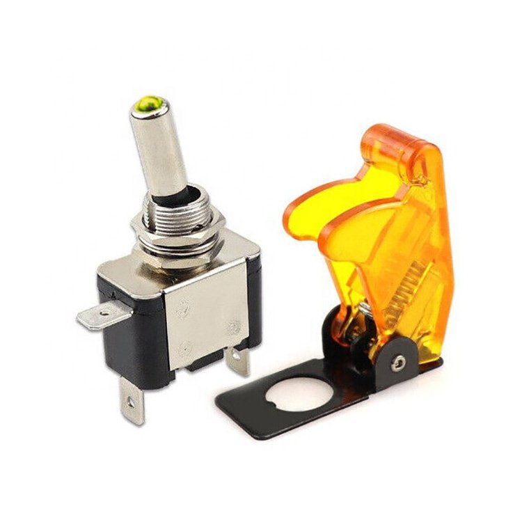 12V 20A Illuminated LED ON-OFF With Cover Red Blue Green Yellow Car Toggle Switch