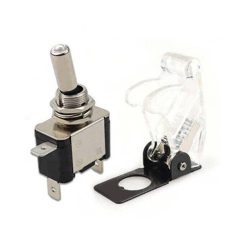 12V 20A Illuminated LED ON-OFF With Cover Red Blue Green Yellow Car Toggle Switch
