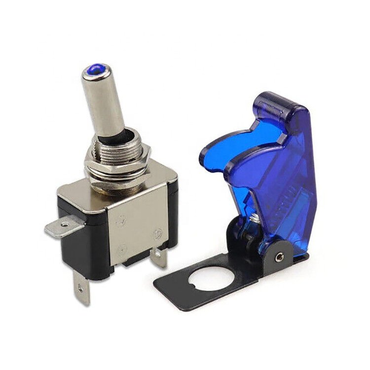 12V 20A Illuminated LED ON-OFF With Cover Red Blue Green Yellow Car Toggle Switch