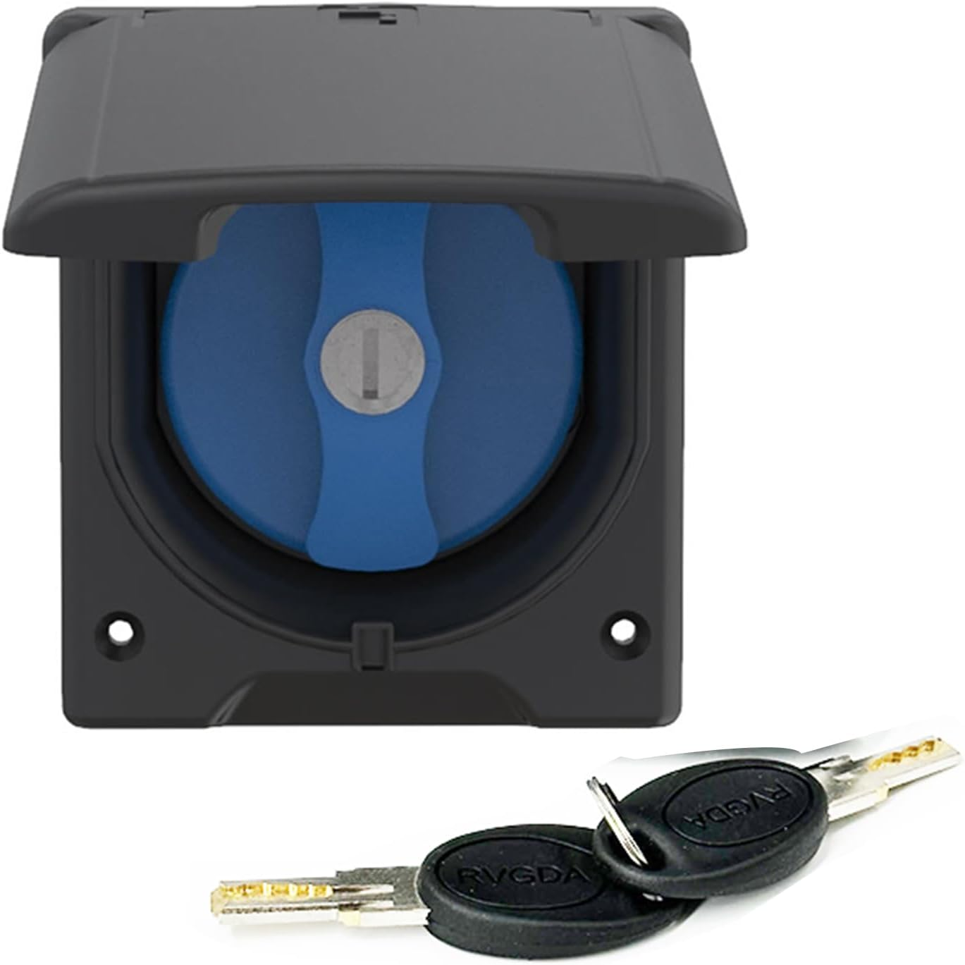 RV Water Inlet Water Filler Hatch Cap with Waterproof Cover Keys for Caravan Camping Trailer Motorhome Marine Boat