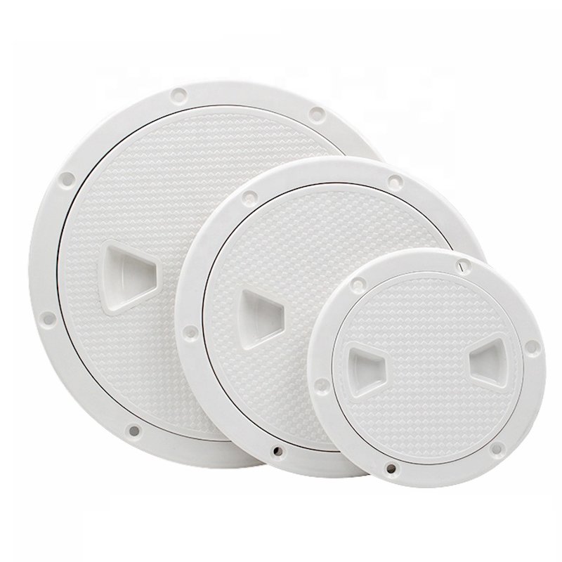 ABS Marine Round Inspection Deck Hatch Cover Tight Screw Out White Anti-corrosive Access Deck Plate for Boat
