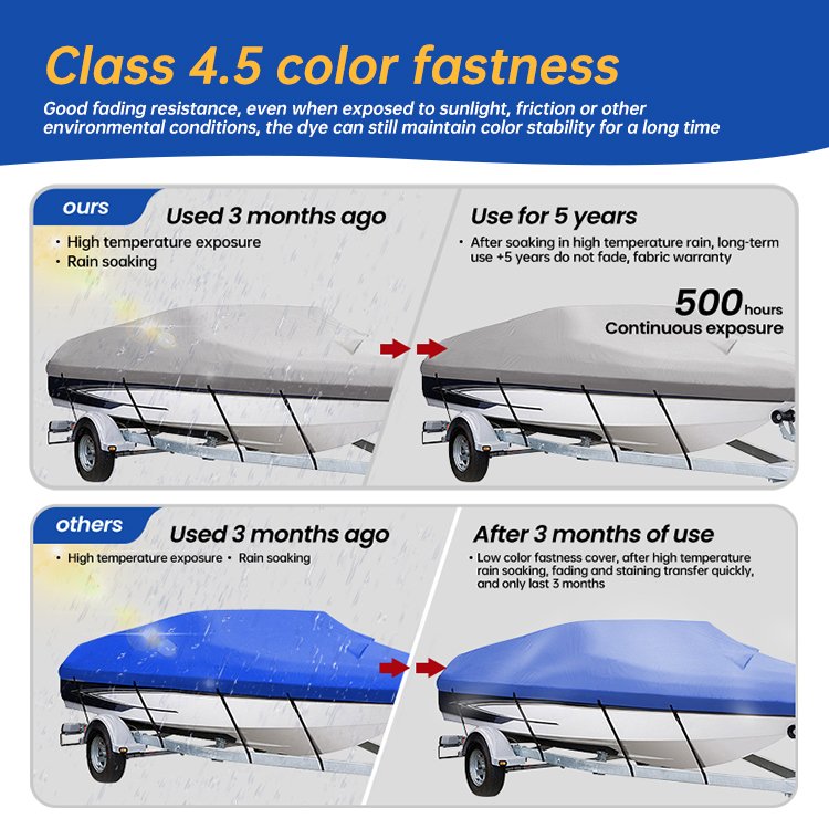 HOMFUL Southeast Asia Vietnam Suppliers 600D Boat Cover Fabric Waterproof Marine Grade Polyester Canvas Universal Boat Cover