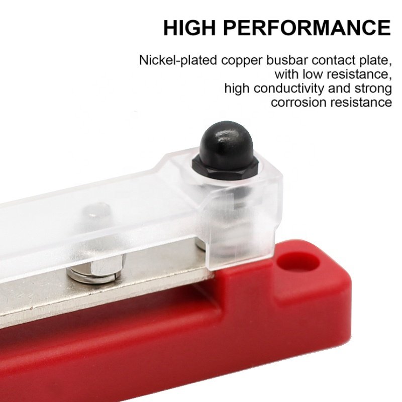 4 Way Screw Battery Bus Bar Terminal Block 4xM6 Terminal Studs 2xM4 Terminal Screws Battery Copper Bus Bar