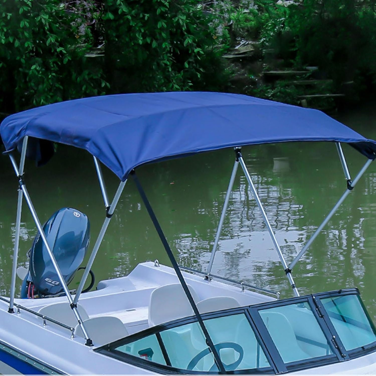 Bow Bimini Top Cover Sun Shade Boat Canopy Waterproof Stainless Aluminum Frame