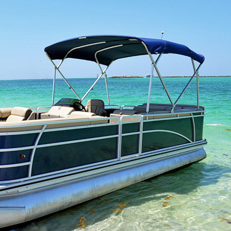HOMFUL 4 Bow Boat Sun Canopy Boat Bimini Top Canopy With Nylon Fittings for Boat