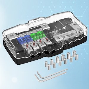 0/4 Gauge 4Way Waterproof Power Fused Distribution Block Car Audio ANL AFS Fuse Holder Set With Cover for Automotive Stereo Boat