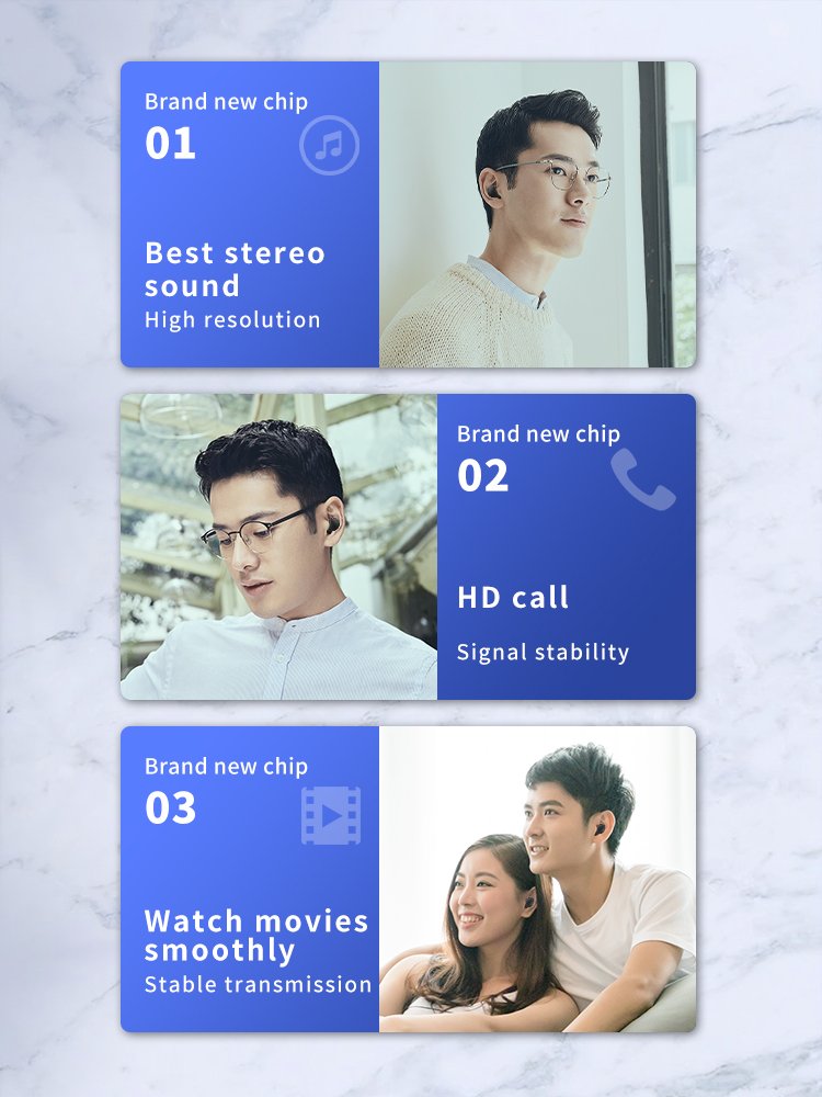 Xy30 In-Ear Bt Headset Mini Portable Smart Touch Auto Connect Voice Assistant Tws Headset