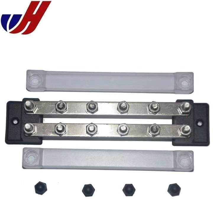 Two Row Bus Bar Terminal Block Terminal Stud Screw Terminal Positive With Cover Marine Bus Bar 12V - 48V