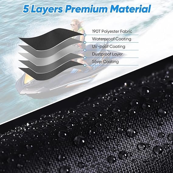Universal Marine Waterproof Boat Cover Heavy Duty Breathable Sunproof 600D Fabric Covers