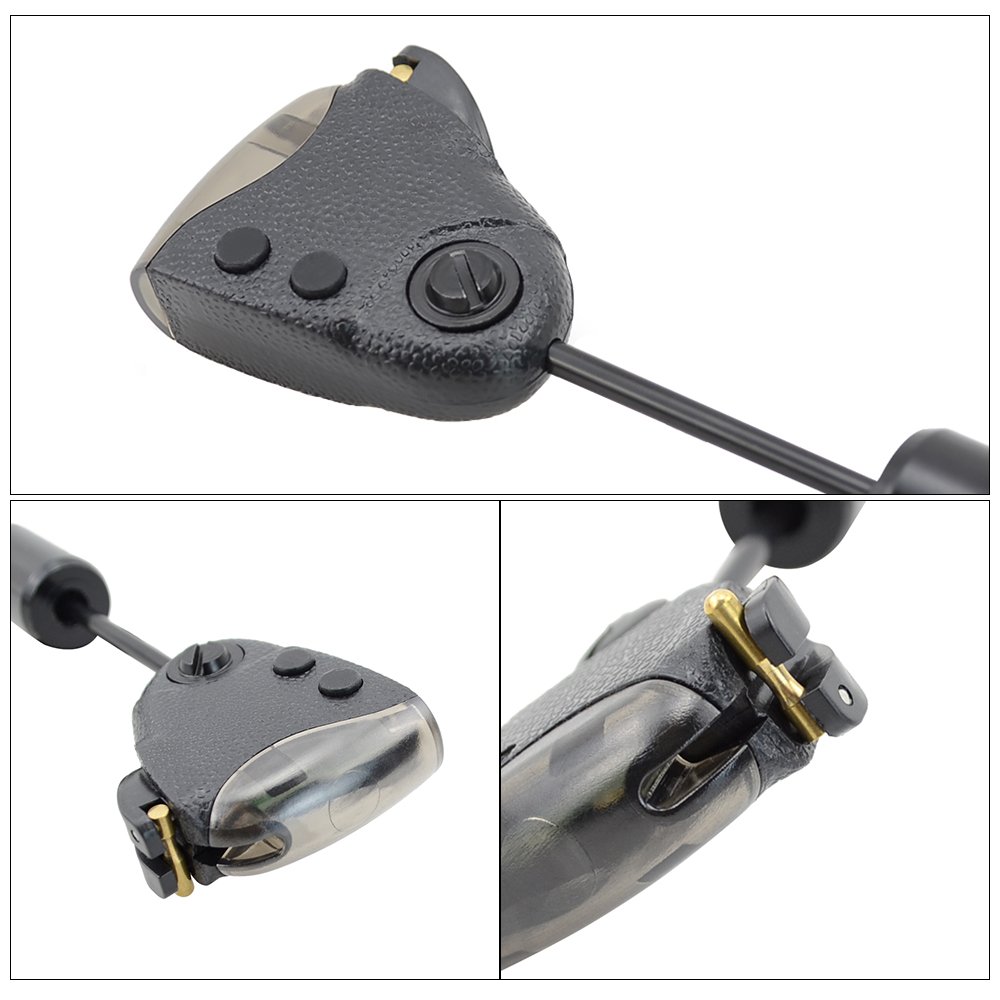 Carp Fishing Tackle Set Illuminated Fishing Swingers with Changeable Light Color Control Leather Covered 4pcs in Zipped case