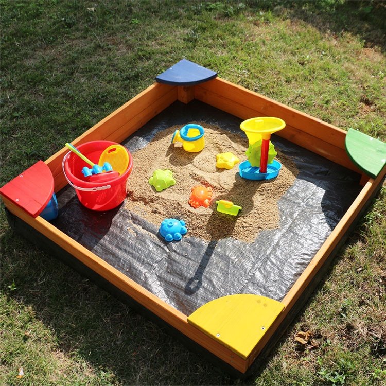 Outdoor Wooden Sandbox Backyard Boat Sandpit for Kids