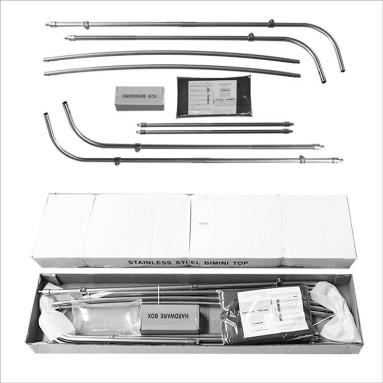 HOMFUL 2 Bow Stainless Steel Round Frame Pontoon Boat Tower Tent Hardware Pontoon Boat Bimini Top With Tent